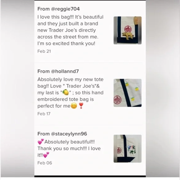 NWT Trader Joe’s canvas tote with embroidery - Picture 12 of 12